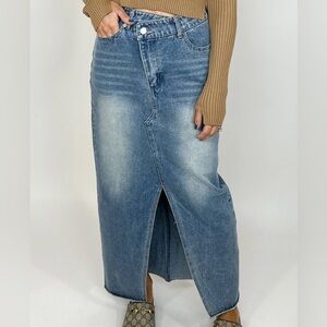 TALULAH Blue Denim Maxi Skirt